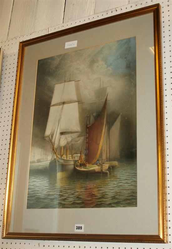 Watercolour of sailing boats